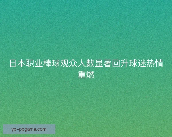 日本职业棒球观众人数显著回升球迷热情重燃